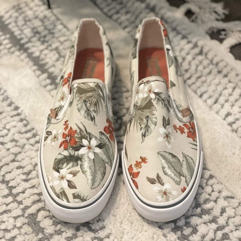 Keds floral slip-ons- Size 10